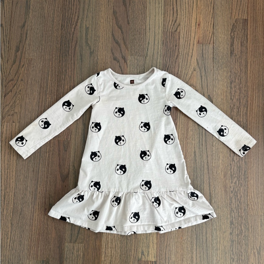 Tea Collection Dress with Panda Peace Print, size 4